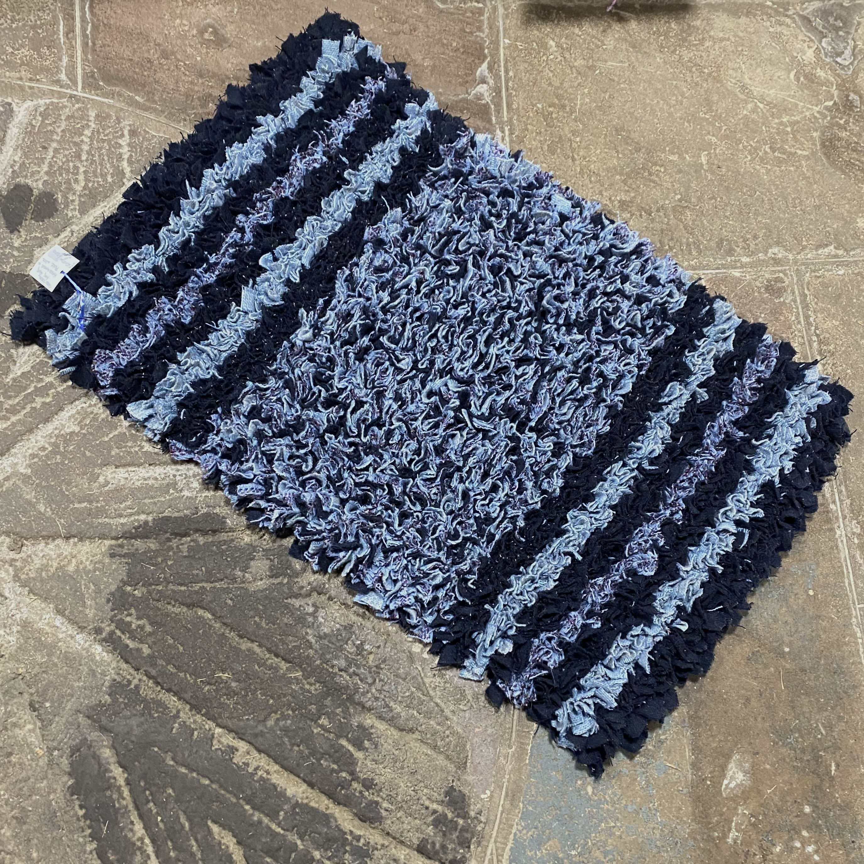 Traditional Rag Rug, in Blues