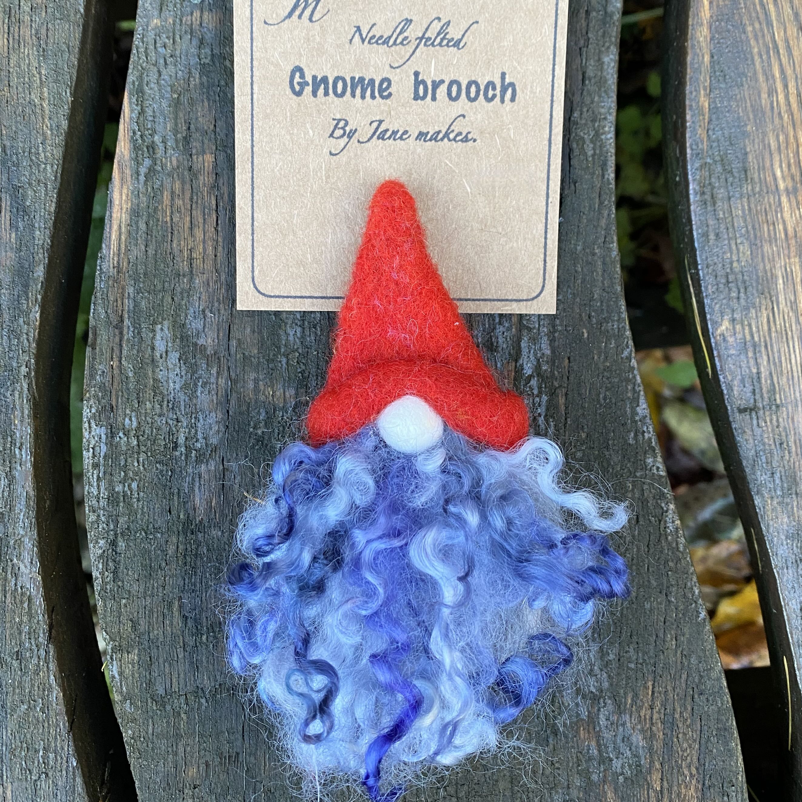 Needle Felted Gnome Brooch
