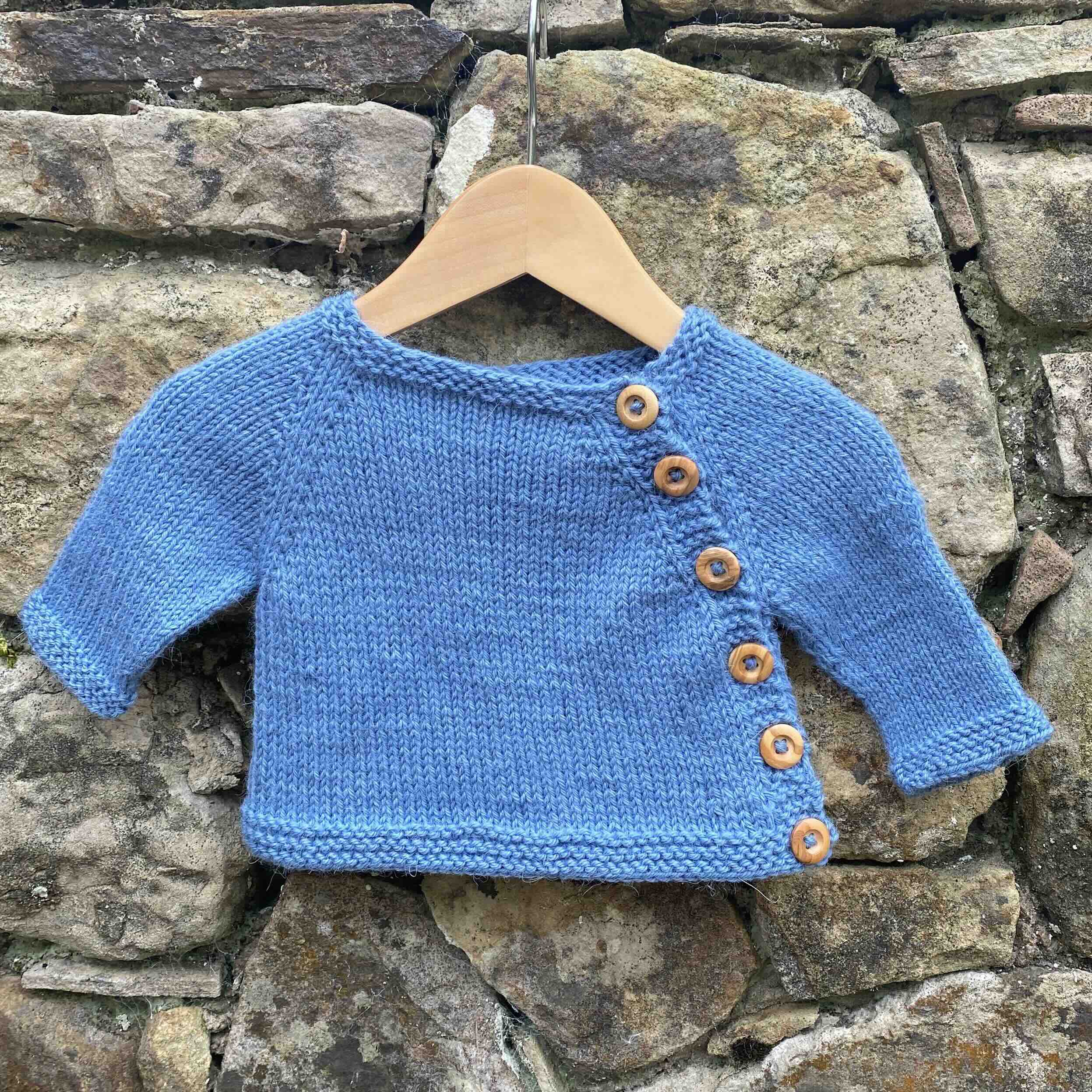 Handknitted Baby Cardi - In Blue