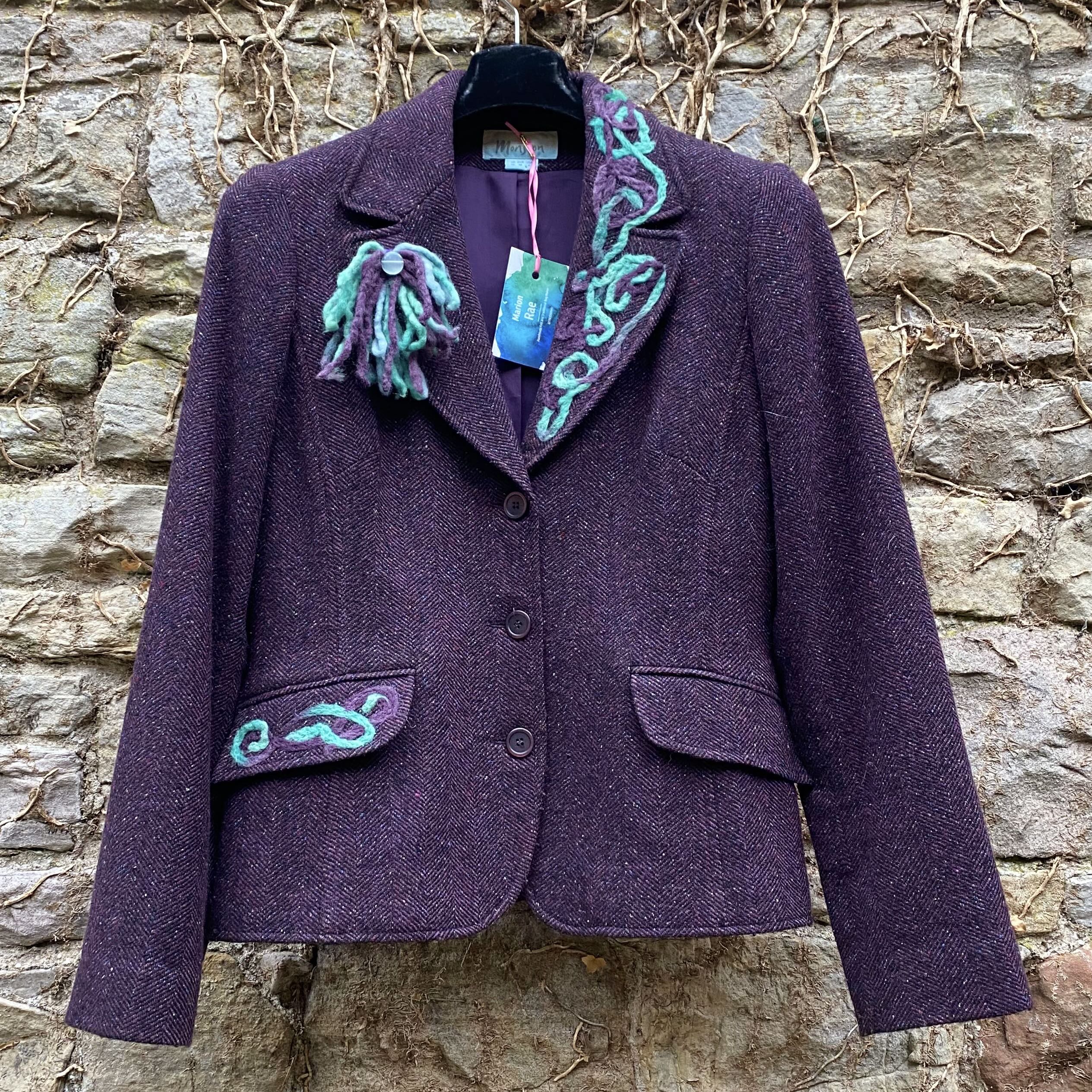 Pre Loved Hand Embellished Jacket - Purple